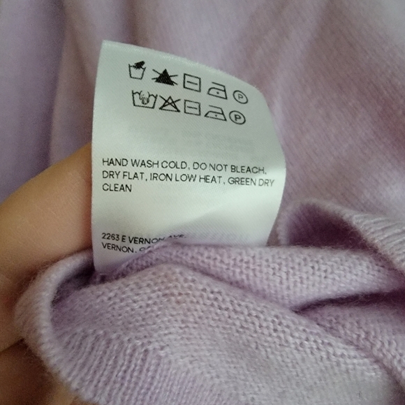 Reformation Idan Cropped Cashmere Crew in Pale Lavender size XS NWT - Picture 6 of 7